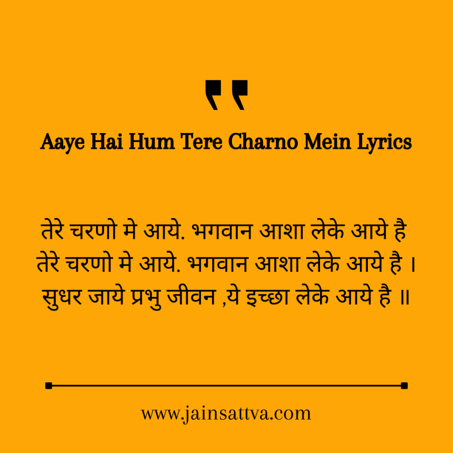 Aaye Hai Hum Tere Charno Mein Lyrics Tere Charno Mein Lyrics