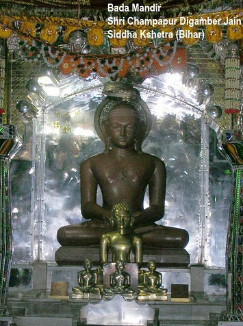 Main Temple and Idol in Shri Champapur Digamber Temple